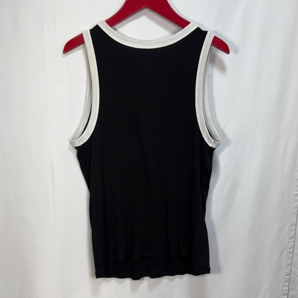 👛a new day Black Tank Top with White ringer Accents - Picture 3 of 4